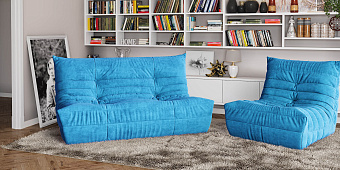 Синий диван в интерьере-1, Диван Француз